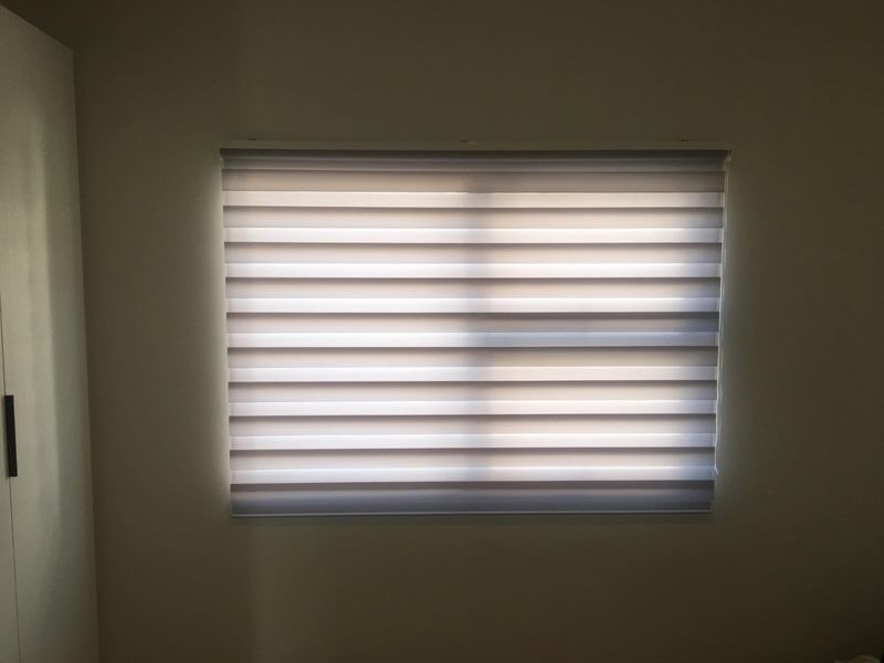 Day-night blind in a bedroom