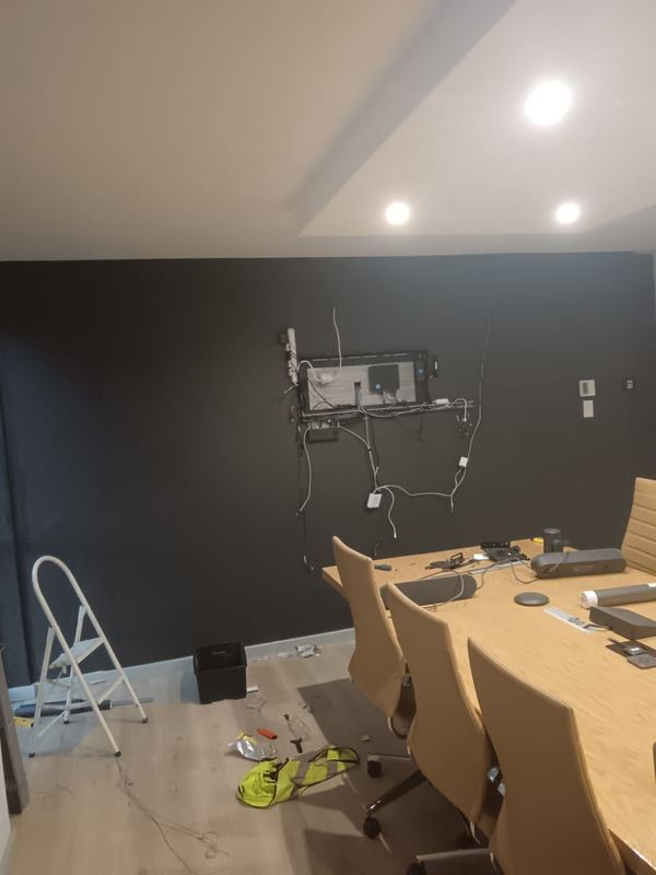 Boardroom walls prepared and repainted